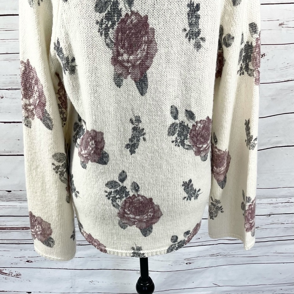 Lucky Brand Womens Pullover Sweater Scoop Neck Long Sleeve Floral Size L. - Picture 7 of 11